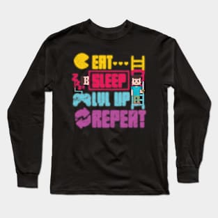 Gamer Eat Sleep Level Up Repeat Long Sleeve T-Shirt